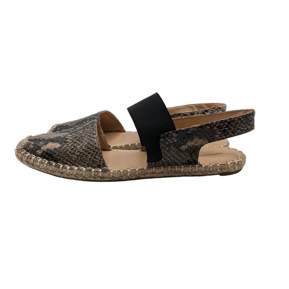 Adrienne Vittadini Women's Angelo Black Snakeskin Espadrille Flat Sandals 8M - Picture 3 of 8